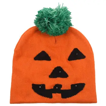 

LED Halloween Glowing Knit Cap Hat Christmas Sweater Beanie Light Up Knitted Hat Halloween Adult Christmas Party