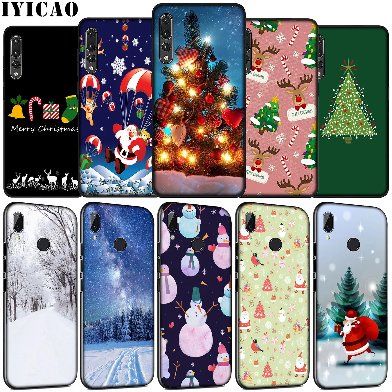Мягкий силиконовый чехол для телефона IYICAO snow Merry Christmas Huawei P30 P20 Pro P10 P9 Lite Mini 2017 2016 P