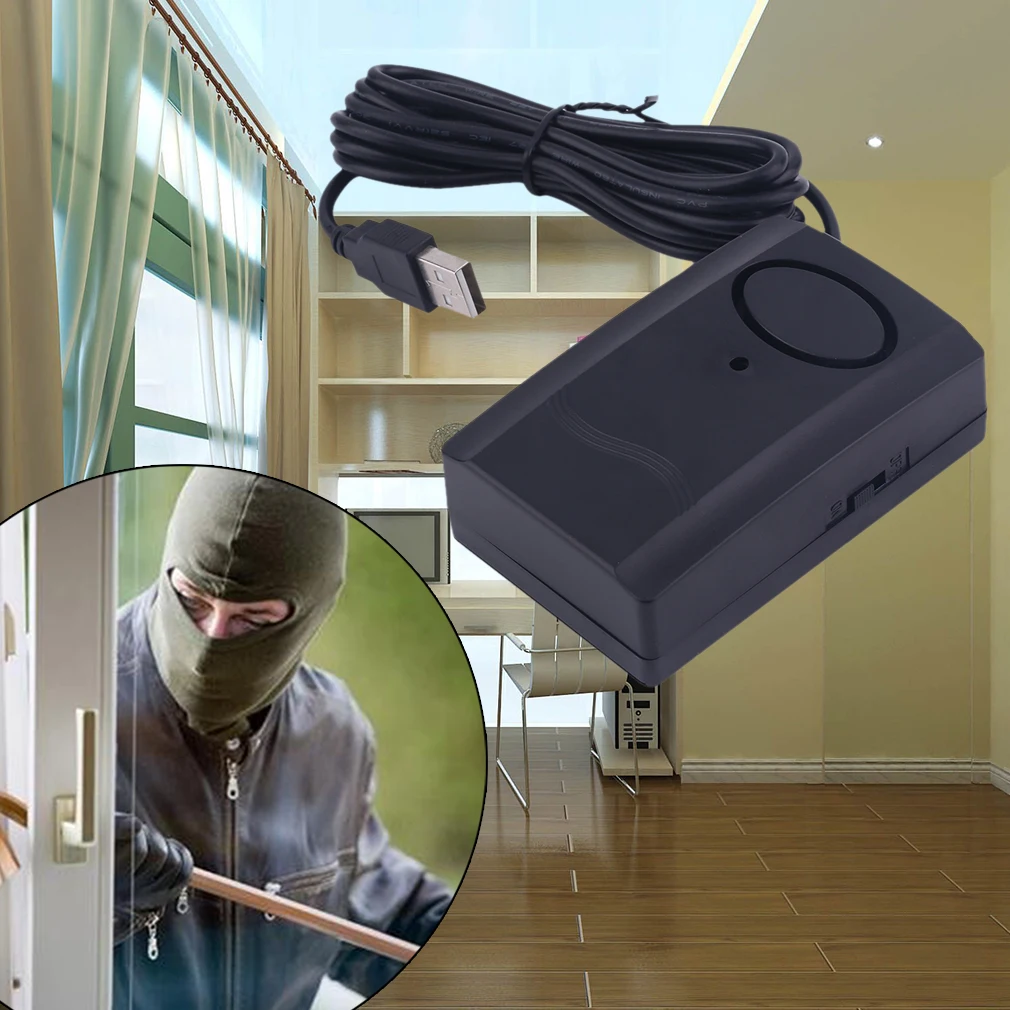 TS-870 Универсальный USB проводной датчик сигнализации, двери, окна, домашнего использования, датчик безопасности, детектор, простое использование, черный
