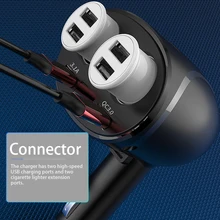 Dual USB Port Car Charger QC3.0 Quick Charge Cigarette Lighter Splitter Dual Socket 12V/24V 120W Power Adapter Digital Voltmeter