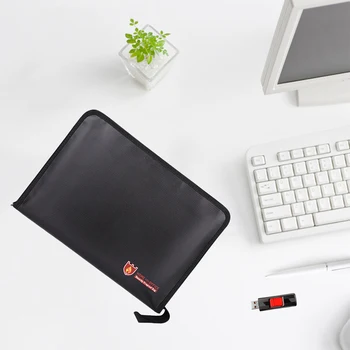 

Fireproof Document Bag Waterproof Portable Zipper File Pouch for Money Passport Organizer Holder Bag for Home Office
