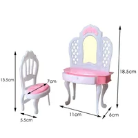 Nouvelle maison de jeu pour enfants, accessoires pour poupées BJD, table de maquillage avec chaises, décoration, meubles de chambre à coucher, jouets pour filles 1