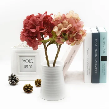 

1 pieces Artificial hydrangea bouquet with leaves Wedding Home decoration accessories DIY Flower arrangement Bonsai Potted plant