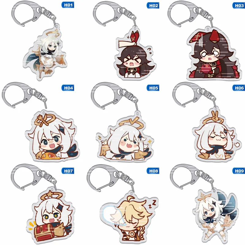 Anime Game Genshin Impact Acrylic Keychain Delicate Craft Key Chain Delicacy Bag Pendant Small Trinket Key Ring Gift