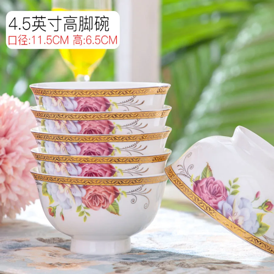 60 Heads jingdezhen ceramics chinese dishes tableware ceramics Dinner Dish Rice Salad Noodles Bowl rice bowl Dinnerware Sets