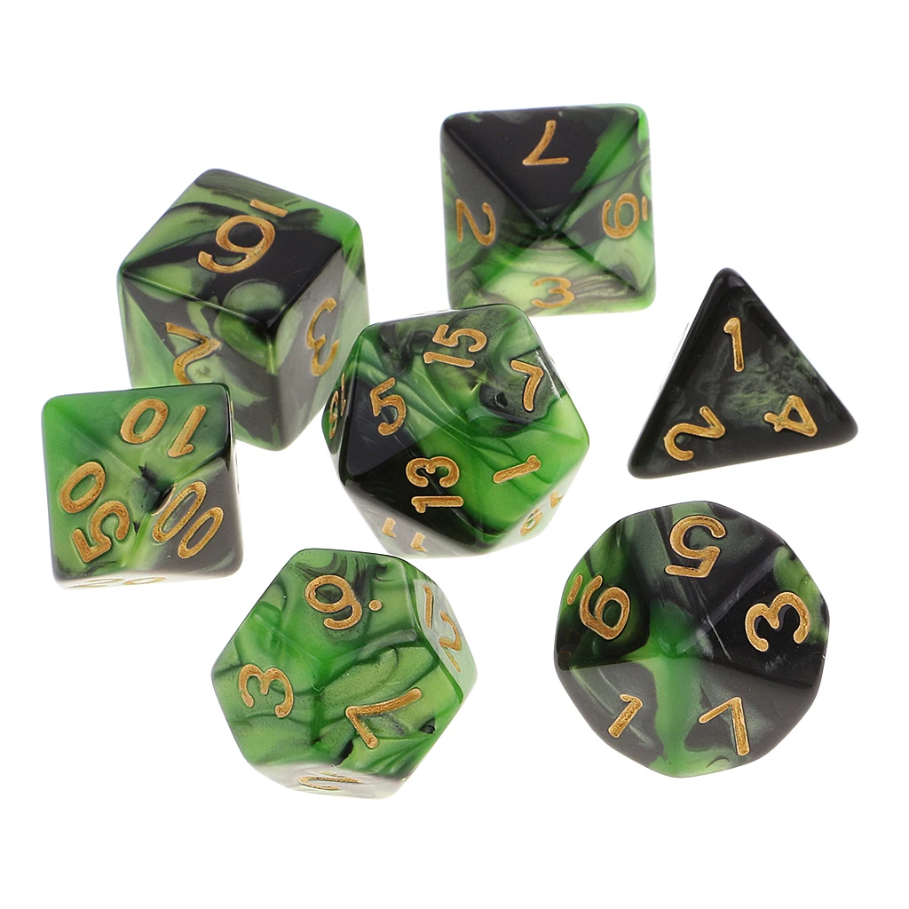 7 Pieces Dice Set D20 D12 D10 D8 D6 D4 for DND RPG Board Game Board Game Dice Party Gambling Dices Game Digital Dices