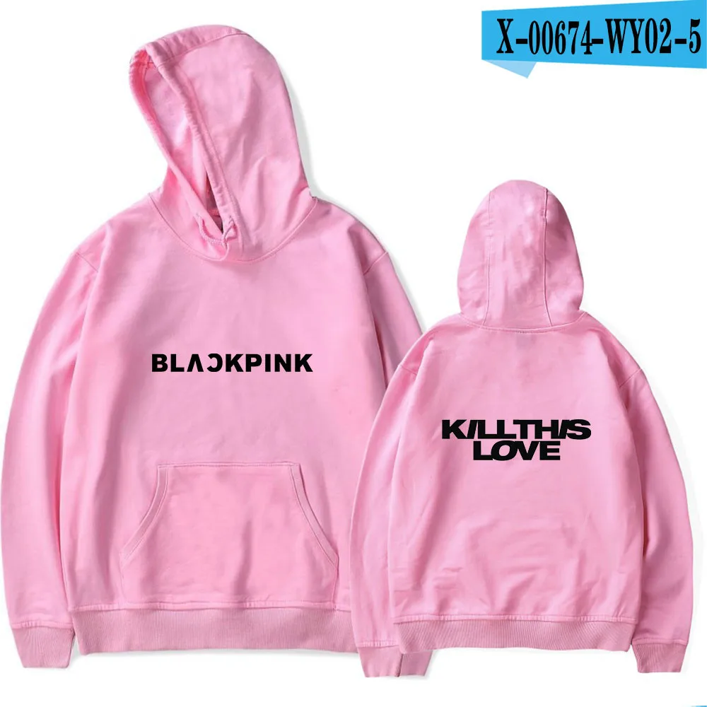 Серебристый Blackpink Kill this love легкие Свободные Кофты с принтом хип-хоп тонкий материал Толстовка для мужчин и женщин модный свитер тонкое худи - Цвет: Серебристый