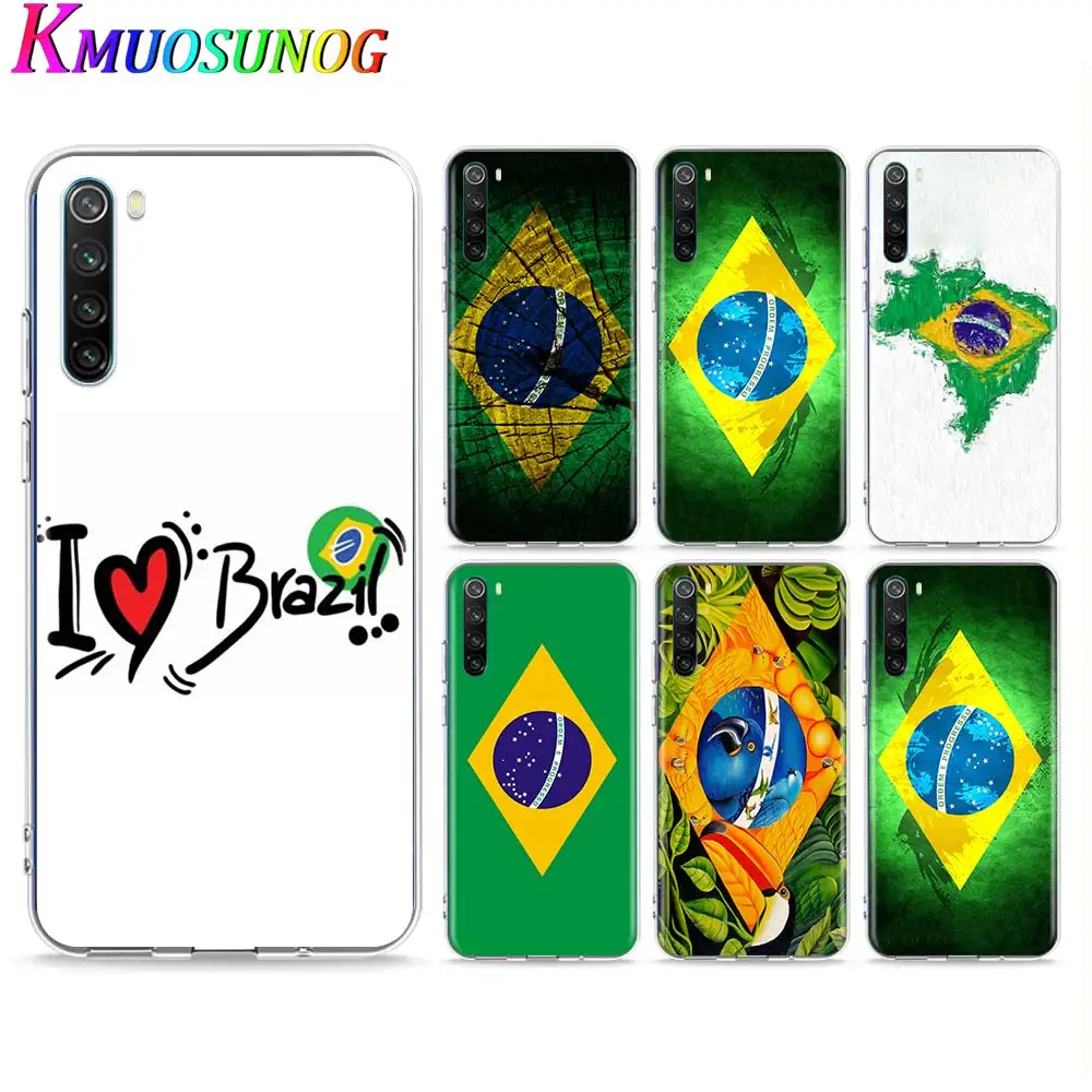 

Transparent Soft TPU Cover Brazil Brazilian flag For Xiaomi Redmi Note 9 9S Pro Max 8T 8 7 6 5 Pro 5A 4X Phone Case