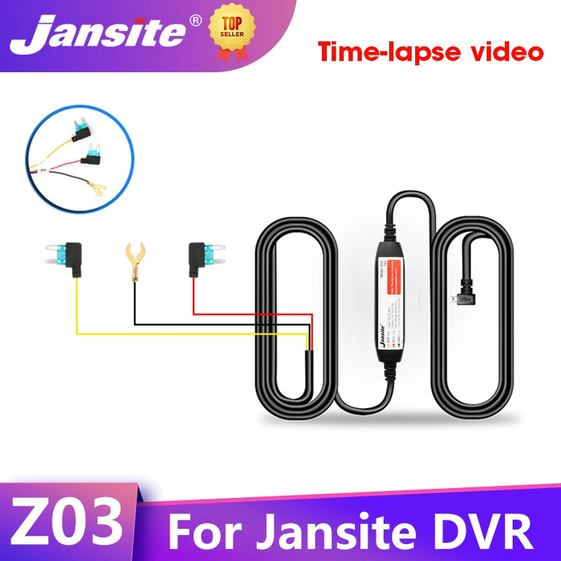 Jansite Acc Fuse Power Cable Hard Wire Cable Hard Wire Kit Mini Usb 2.0