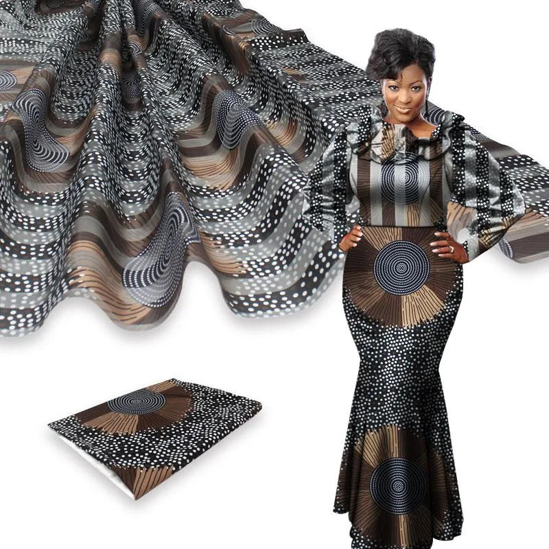 

African Lace Fabric Bazin Riche Fabric 2020New Design Embroidered Bazin Riche With Tulle Lace Set Brown