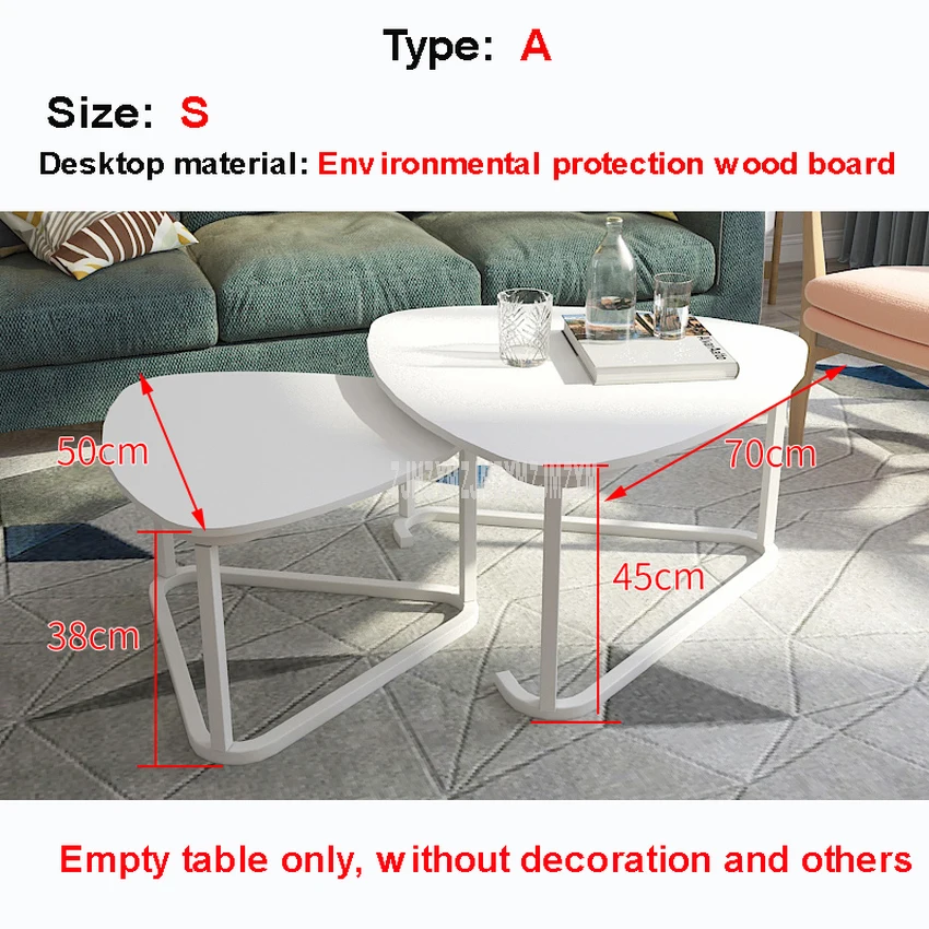 Нордический чайный столик, два небольших стола, простая современная гостиная, роскошный европейский стиль, креативный столик из закаленного стекла - Цвет: A Type White