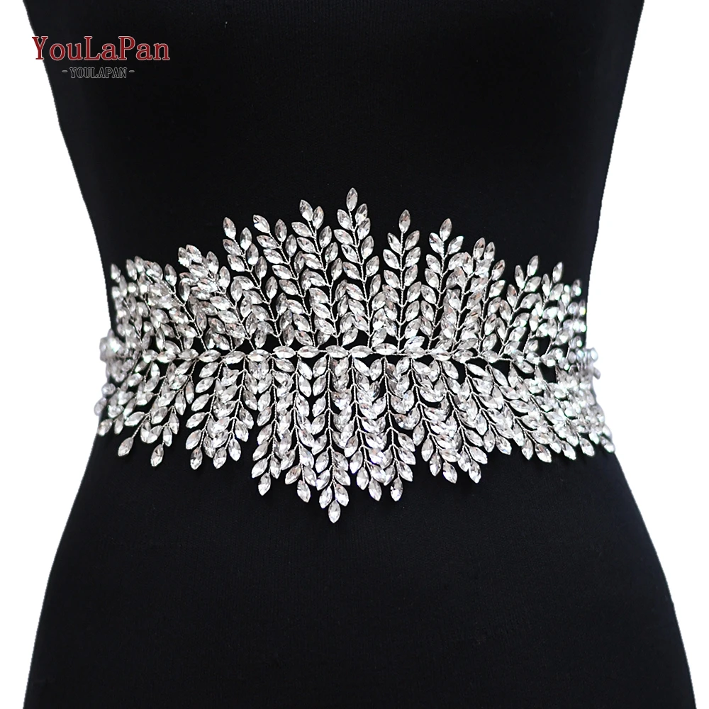 YouLaPan SH238 Fast Delivery Sliver Diamond Wedding Belts Wedding Dress Belts Accessories Rhinestone Belt Bridal Sash Belt