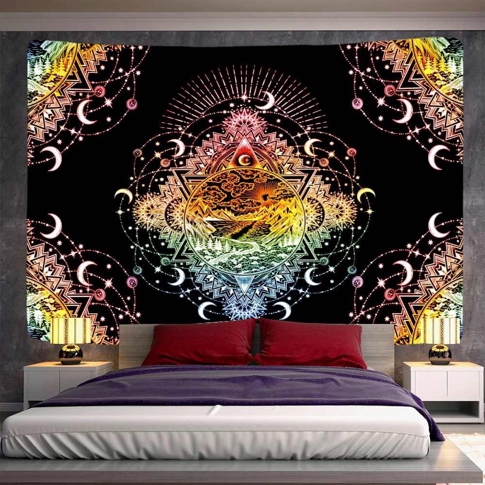 

Mandala tapestry wall hanging witchcraft tapestry Hippie Bohemian home decoration psychedelic tapestry wall decoration