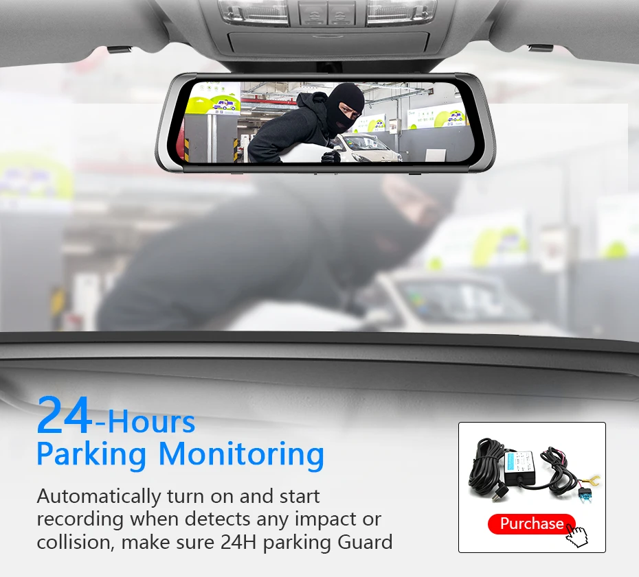 HGDO 10 inch Car DVR Rearview Mirror Dash cam Full HD Touch screen car camera 1080P dvrs Dual lens