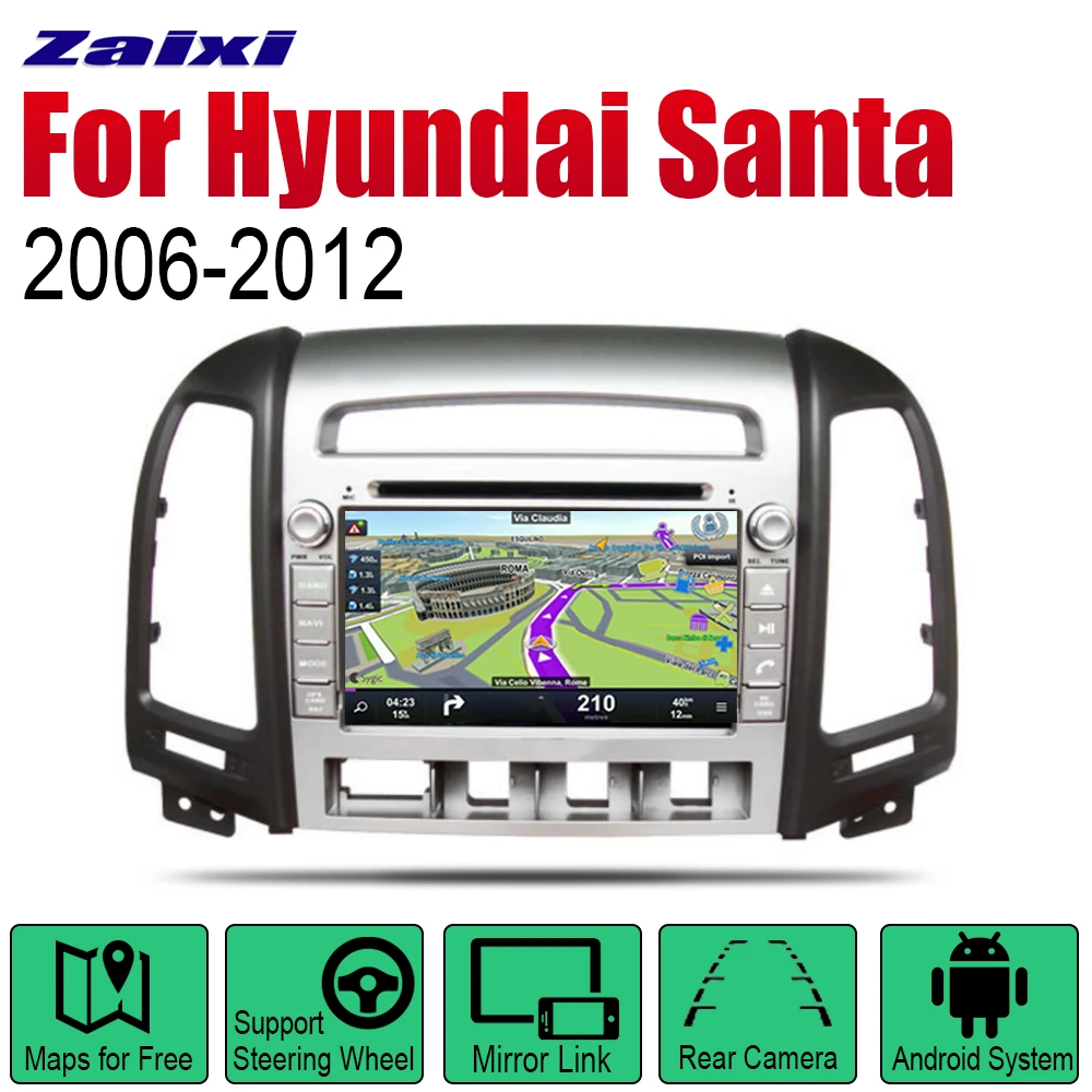 

ZaiXi Android 2 Din Auto Radio DVD For Hyundai Santa Fe 2006~2012 Car Multimedia Player GPS Navigation System Radio Stereo