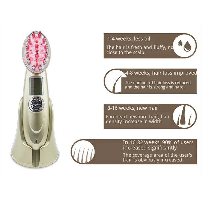 Laser Microcurrents Massage Comb EMS Vibration Infrared IPL Radio Frequency Multifunctional Machine Control Oil Healthy Hair 4