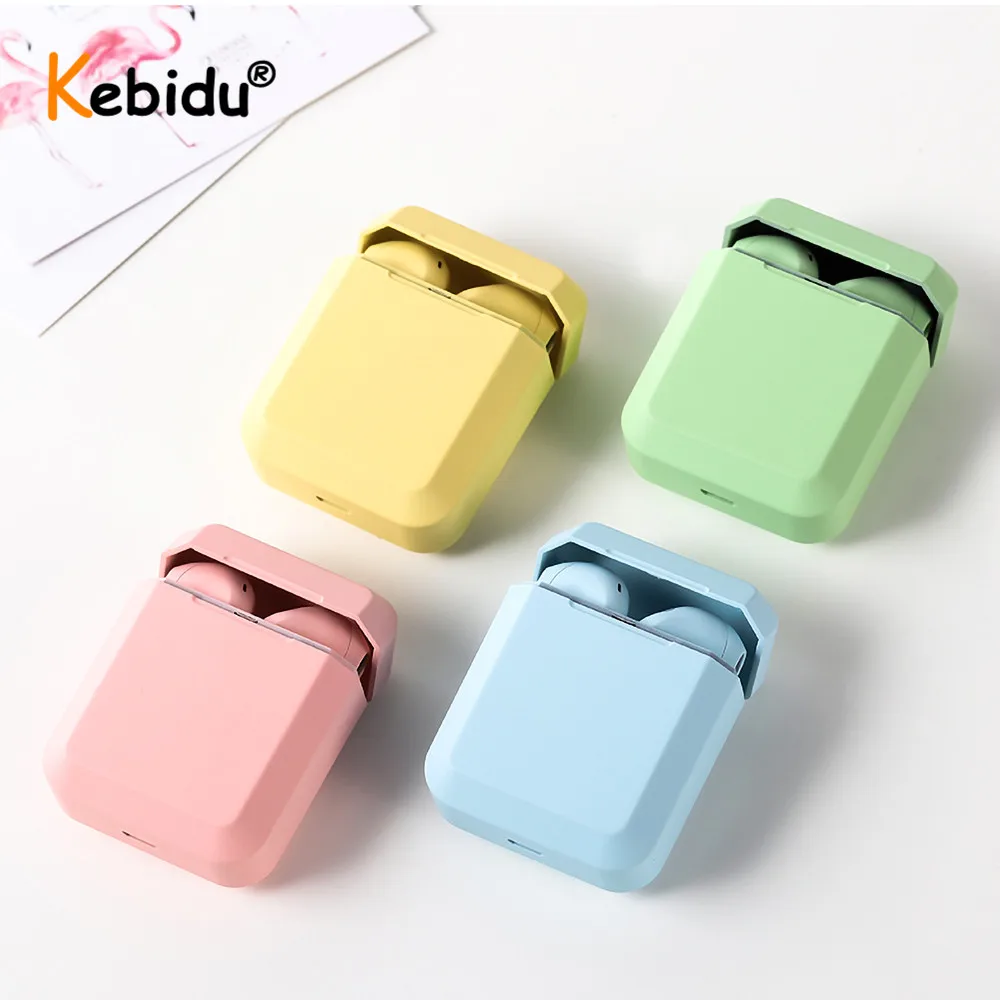i12 TWS Macaron Wireless Earphones Bluetooth 5 0 Headphone Headset Pop up Earbuds Earpiece for xiaomi huawei phone charging box