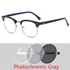 Hyperopia Diopter SPH 0 +0.5 +1 +1.5 +2 +2.5 +3 +3.5 +4 +4.5 +5 +5.5 +6.0 Half Metal Frame Photochromic Finished Reading Glasses 3