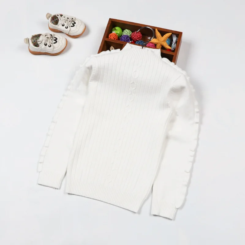 Детская одежда, свитер для девочек г., весенне-осенняя новая стильная детская однотонная трикотажная теплая универсальная рубашка, пуловер