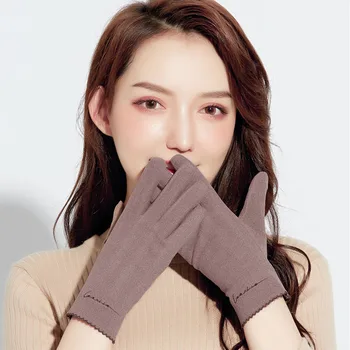 

New Thin Section Self-Heating Ladies Warm Gloves Full Finger Women Casual Touch Screen Gloves Autumn Winter Windproof Embroidery