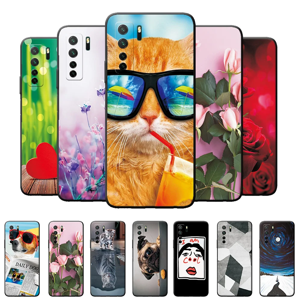 Для Huawei P40 чехлы для Pro декорации милый мультяшный силиконовый чехол Lite E телефона