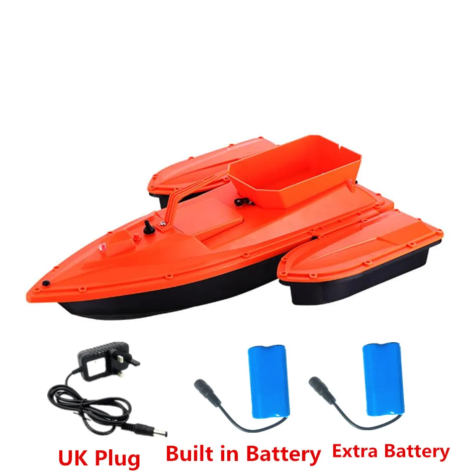Orange UK 2Battery Умный рыбацкий корабль с сильной плавучестью, 500 м, на радиоуправлении, 2,4 г, 3 часа, Автоматическая коррекция хода, радиоуправляемая приманка, лодка, корабль - Цвет: Orange UK 2Battery