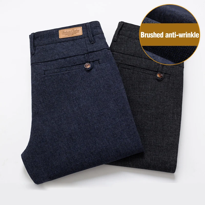 Casual Pants Spring and Autumn Men's Casual Pants Business Fashion Elastic Regular Fit Trousers Male