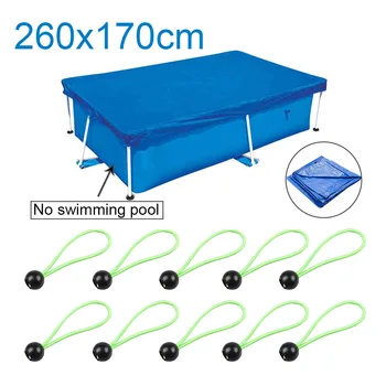 

Portable Dust Proof Easy Install Pool Cover Set Wear Resistant Foldable Woven Fabric Elastic Cord Buckle Above Ground Waterproof