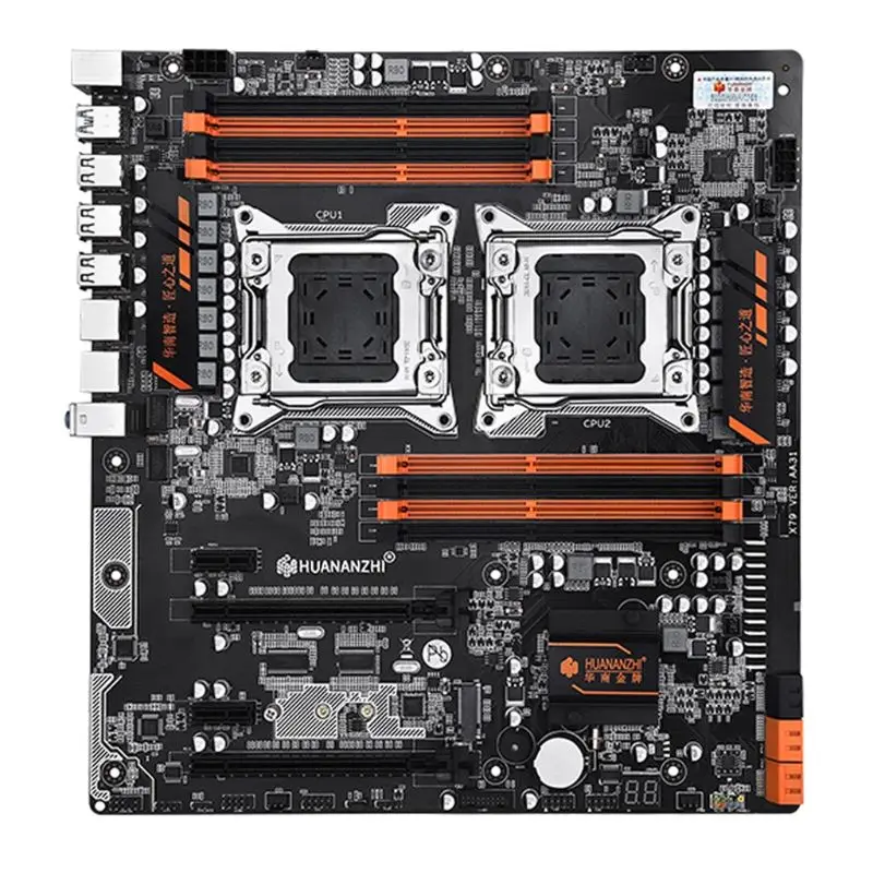 Материнская плата Huananzhi X79 8D Intel Dual CPU LGA 2011 E5 2689 2670 V2 DDR3 1333/1600/1866 МГц 256 ГБ M.2 NVME SATA3