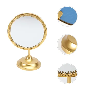 

1pc Cosmetic Mirror Standing Mirror Retro Mirror for Tabletop Female Bedroom