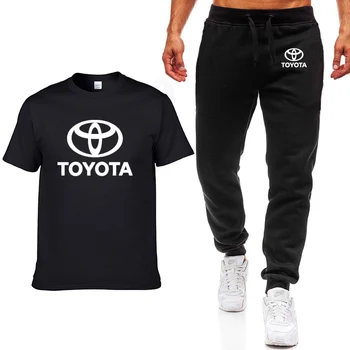 

Fashion Summer Men T Shirts Toyota Car Logo Print HipHop Casual Cotton Short Sleeve high quality T-shirt pants suit Men Clothing