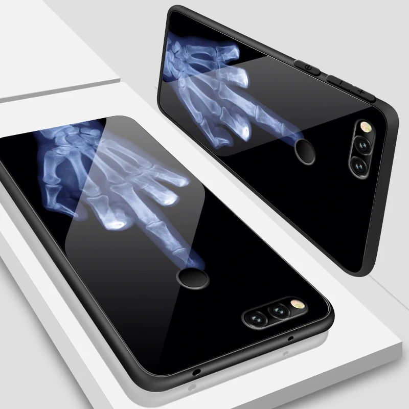 Для Huawei Honor 6X 7A 7C 7X 8A 8X9 облегченное закаленное стекло чехол Y6 Y9 Y7 премьер-профессионал Magic2 Дизайн Глубокий защиты Чехлы для задней панели - Цвет: H143
