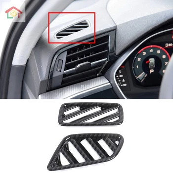 

For Audi Q3 2019 2020 ABS Matte Carbon Fibre Car Accessories Dashboard Air Conditioner Outlet Trim A/C Vent Frame Panel