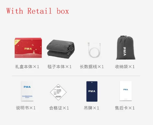 B10 with retail box Xiaomi Mijia PMA Graphene многофункциональное нагревательное одеяло моющийся теплый жилет против ожогов легкий пояс быстро теплый для офиса дома - Цвет: B10 with retail box