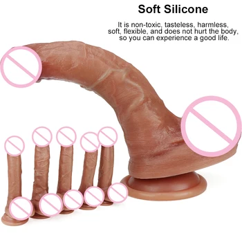 Huge Realistic Dildo Silicone Big Male Artificial Penis with Suction Cup Anal Plug Strap on Dildos for Women Adult Sex Toys Dick 4