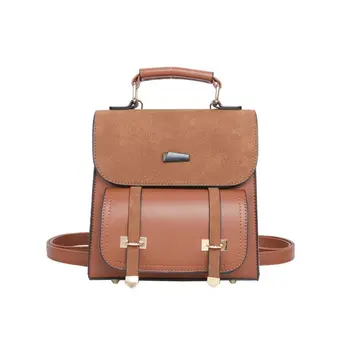 

Girls Retro PU Retro Large Backpack Women PU Leather Rucksack Women's Knapsack Travel Backpacks Shoulder Bag Preppy Style