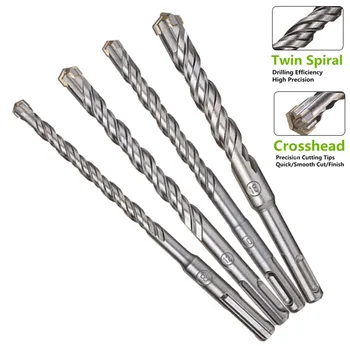 

160mm SDS Crosshead Drill Bit Double Slot Rotary Hammer Drill Bit Round Shank Masonary Drill Bit For Metal Drilling 5-16mm