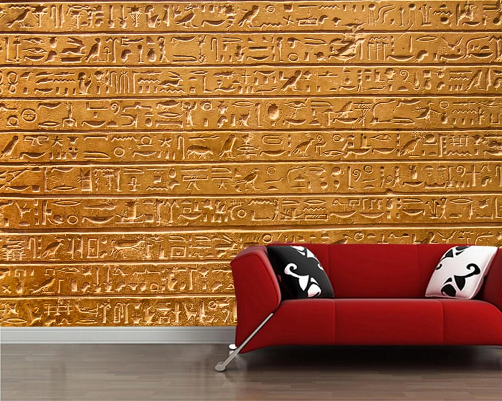 Papel Pintado 3d De La Pared Del Jeroglifo Del Antiguo Egipto