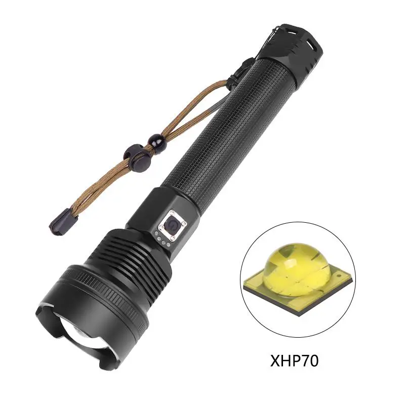  SOLLED XHP70 LED 3Modes Dimming High Brightness USB Charging Flashlight 25.5 * 6 * 4 cm