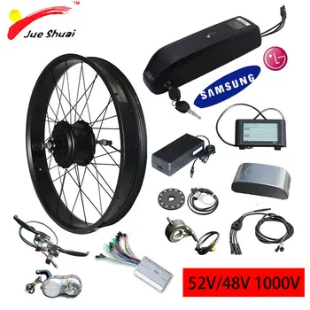 

48V1000W Electric Bike Conversion Kit 26'' Rear Hub Motor Wheel with Samsung LG Battery Fat Tire Snow Bike Ebike e bike