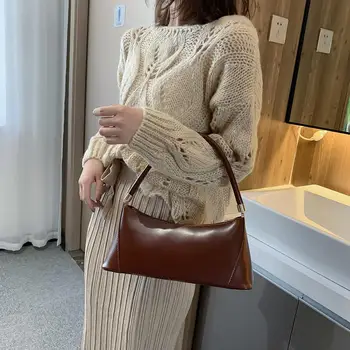 

Durable Fashion Shoulder Handbag Not Easy to Damage Leather Totes Women Small Solid Color Top-handle Bag Shopping