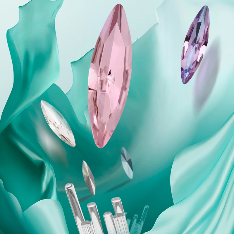 보석 제작용 모조 다이아몬드 보트 모양 유리 크리스탈, 사파이어 네일 장식, 4x15mm, 20 개