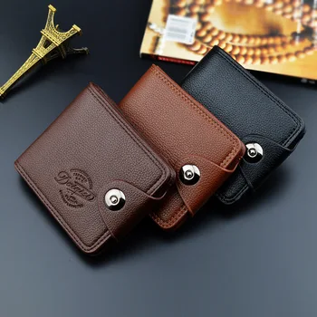 

Hot Selling Fashion Men's Wallet European and American Magnetic Buckle Multifunctional Short Wallet Men Standard Wallets PU