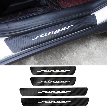 

4pcs for KIA Stinger 2017 2018 2019 2020 PU Leather Car Door Sill Sticker Welcome Pedal Anti Scratch Cover Protector Accessories
