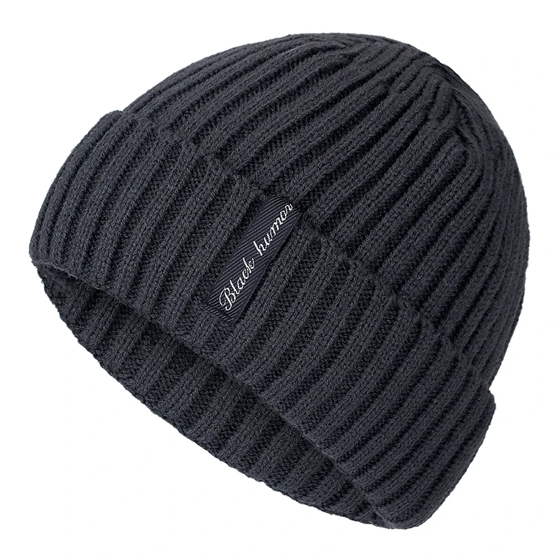 Black Human Winter Hat Add Fur Warm Beanies Hat Baggy Skullies Knitted For Men Women Ski Sports Beanies Cap,knitted hat,winter hats