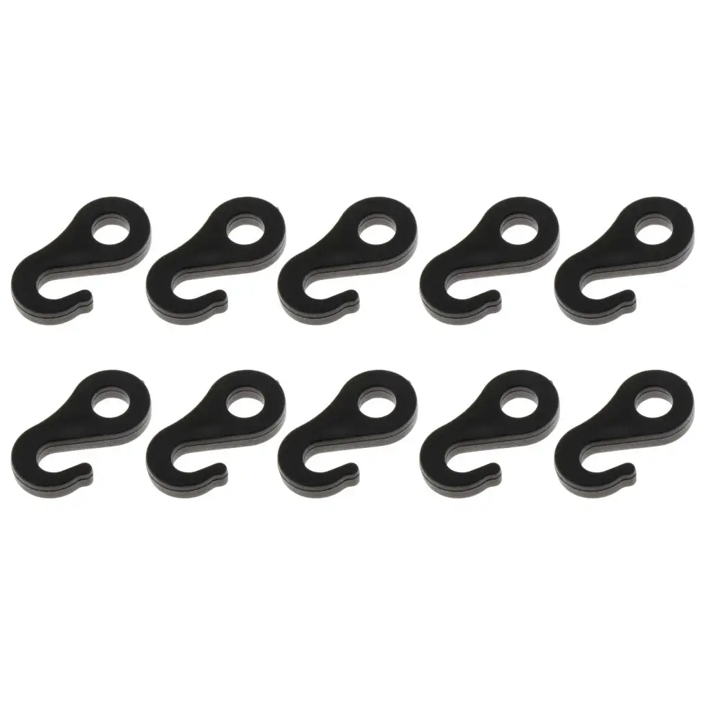 10Pcs/set Plastic Fasten Hook Carabiner for Tent Awning Tie Rope Bungee Cord End