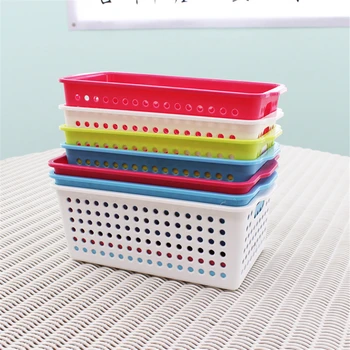 

36pcs/lot Plastic Storage Basket 29*17*12cm Wardrobe Organizer Makeup Box Home Organizer PP Container Hollow Out Hand Grips