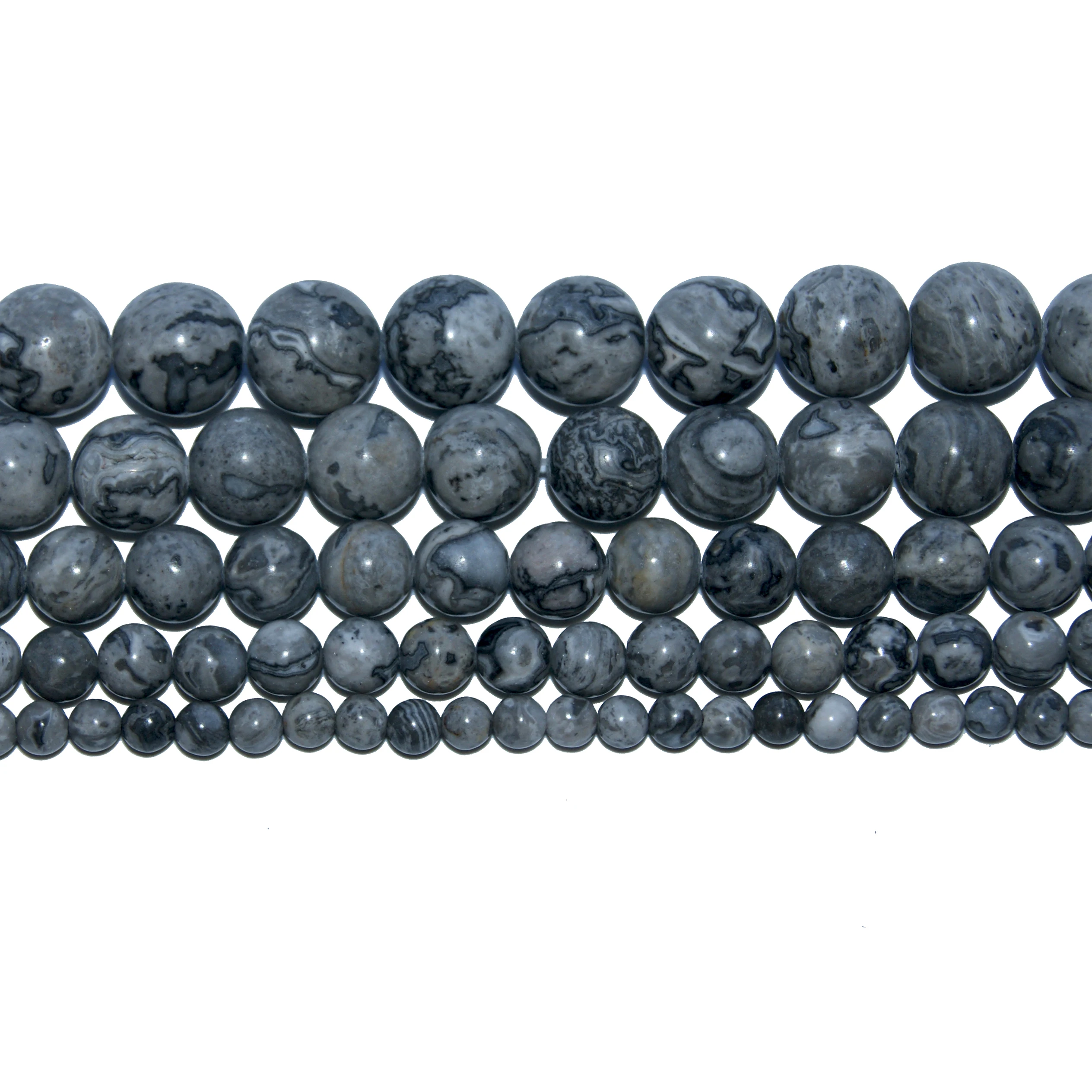 

Wholesale Natural Stone Map Jaspers Round Beads 4 6 8 10 12 MM Pick Size For Jewelry Making DIY Bracelet Necklace Material