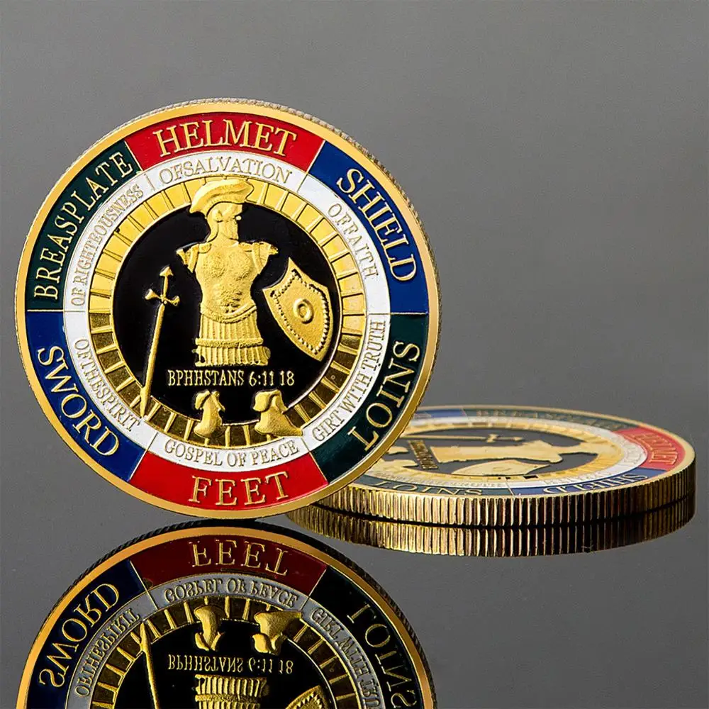 Защита солдат памятная монета Бог доспехи коллекция памятных подарков коллекционные монеты Monedas