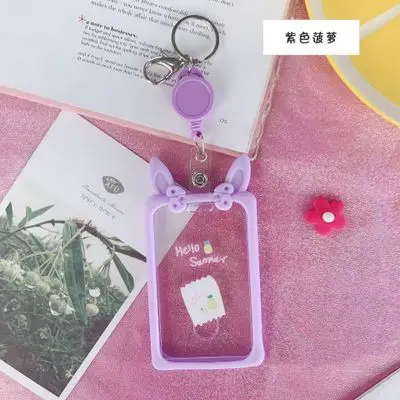 Purple Милый мультяшный выдвижной держатель для карт, медсестры, доктора, выставочный ключ, держатель для удостоверения личности, бейджа, школьные офисные принадлежности - Цвет: Purple